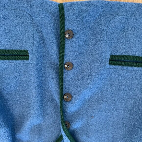 Reine Schurwolle Woman's Blue 100% Pure New Wool Winter Jacket/Sweater Sz 38 - Picture 4 of 8